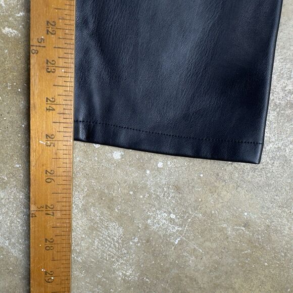 Ann Taylor Factory Faux Leather Pants Women 00P‎ Black Slim Fit Ankle - Picture 7 of 8